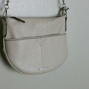 Max Studio Cream Two Strap Purse w/Silver Handware
